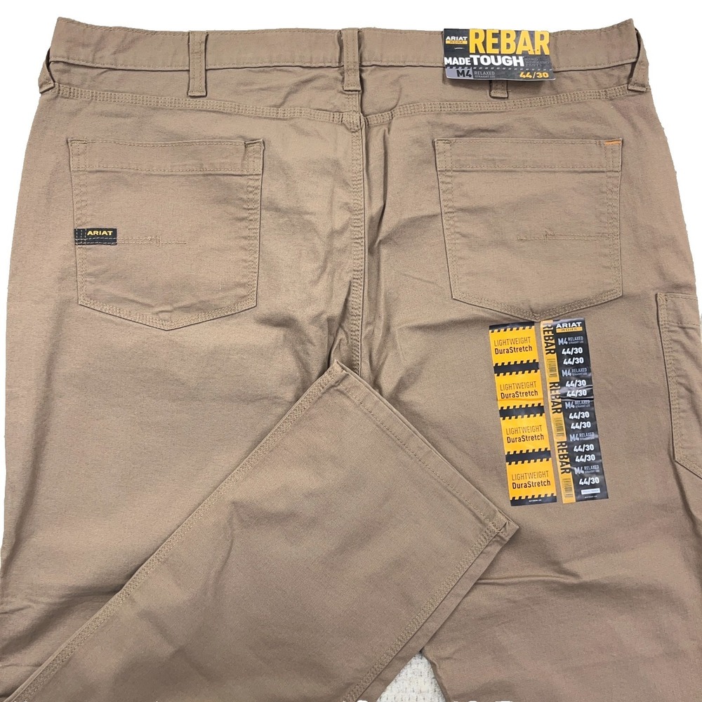 Ariat Rebar M4 Pants Men 44x30 Relaxed Straight Leg Brown Dura Stretch Work NWT - Picture 1 of 16